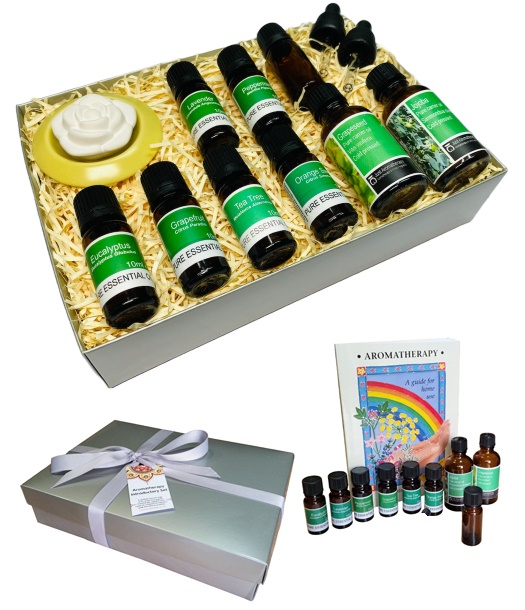 Aromatherapy Oil Gift Set - Essential Oils Gift Sets - With A Silver Gift Box