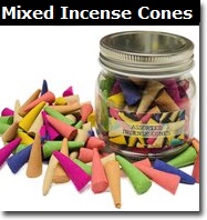 Assorted Incense Cones - Mixed Scents - 100 Cones Per Jar