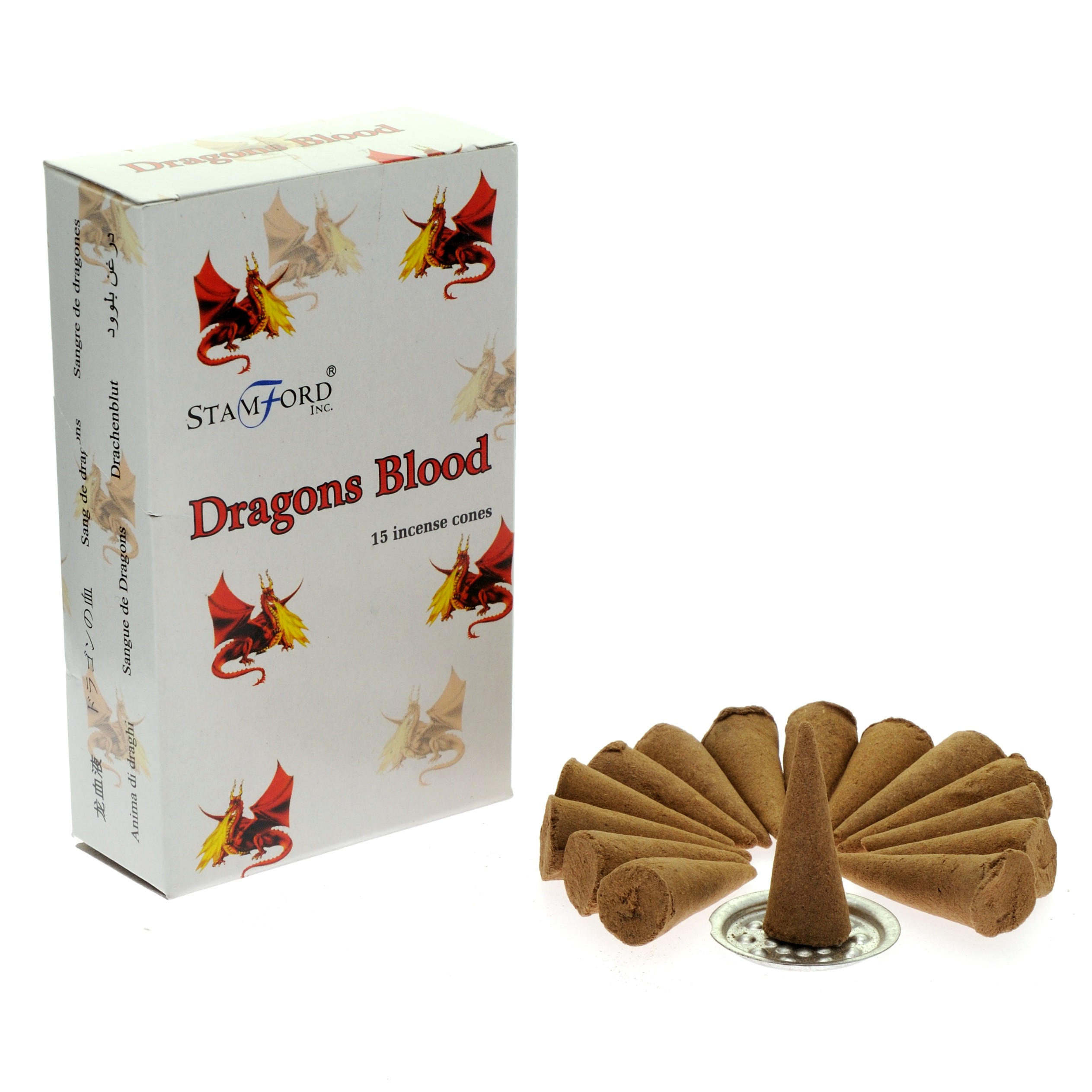 Dragons Blood Stamford Incense Cones and Metal Holder
