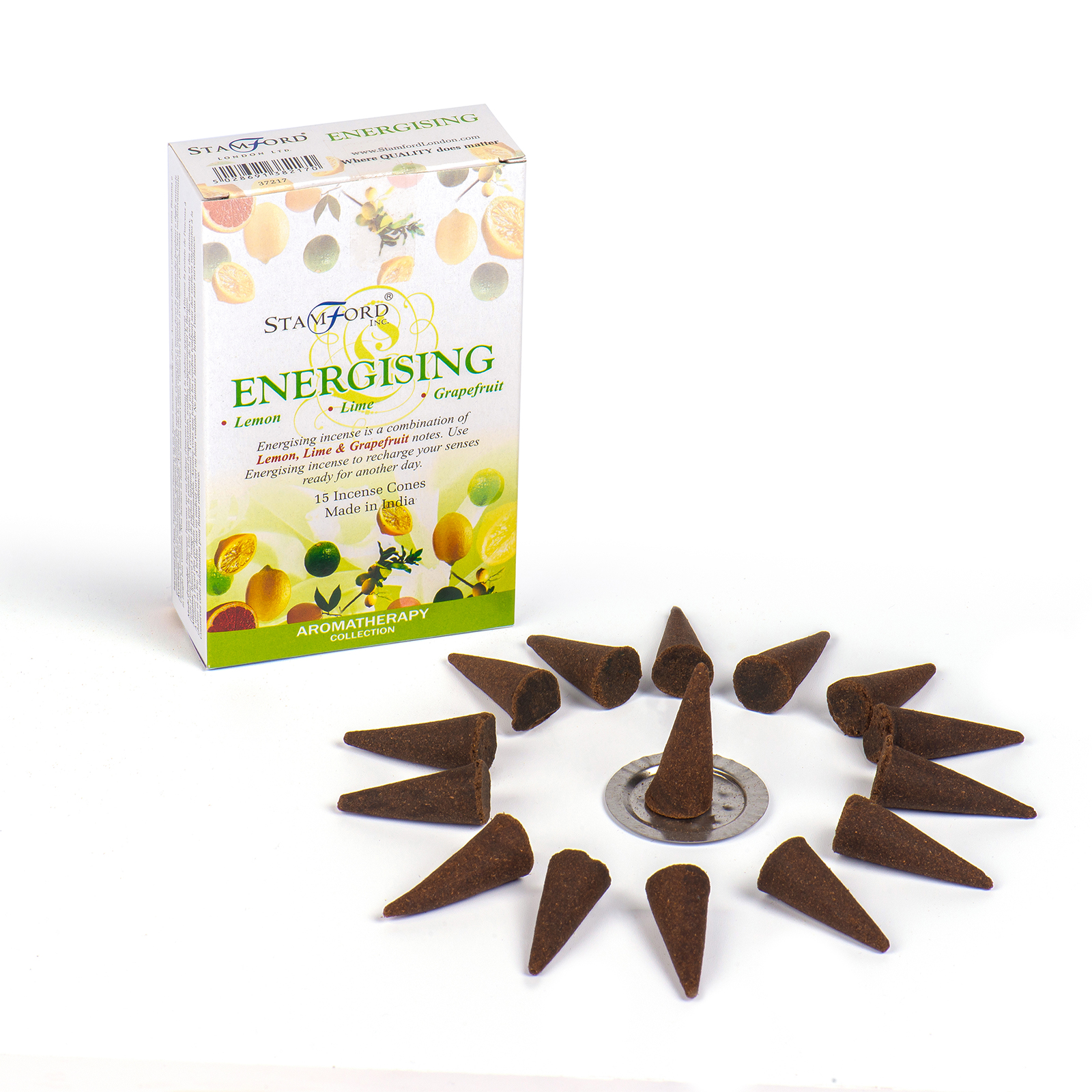Energising Stamford Incense Cones and Metal Holder