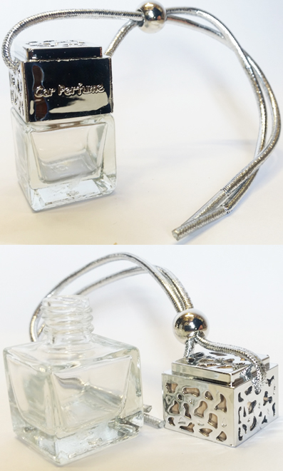 Silver Car Diffuser Perfume Bottle UK